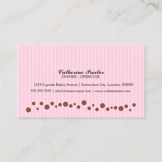 Chocolade Cupcake bakkerij Visitekaartje (Achterkant)