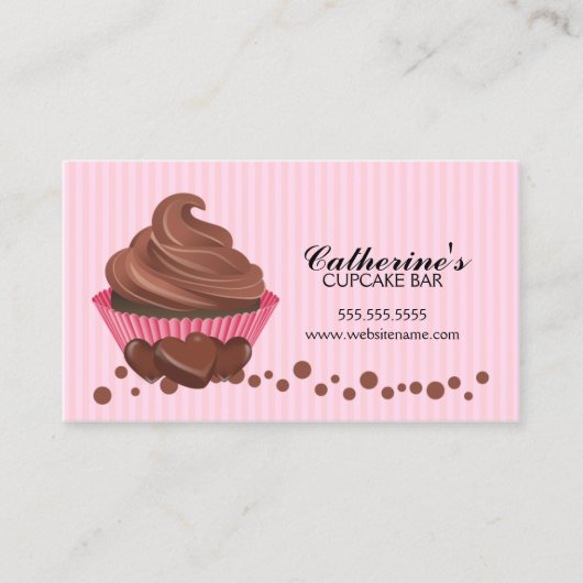 Chocolade Cupcake bakkerij Visitekaartje (Voorkant)