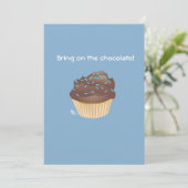 Chocolade Cupcake Birthday Party Invitation Kaart (Staand voorkant)