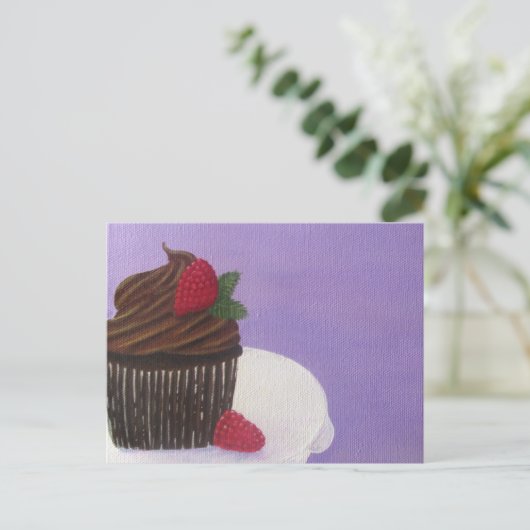 Chocolade Cupcake Briefkaart (Staand voorkant)