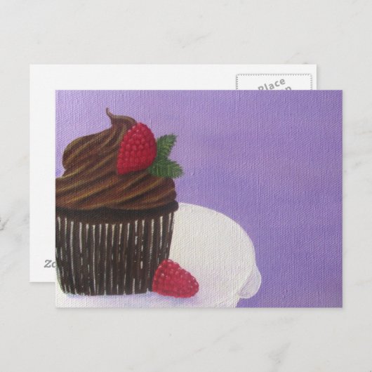 Chocolade Cupcake Briefkaart (Voorkant / Achterkant)