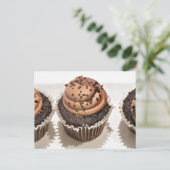Chocolade Cupcake Briefkaart (Staand voorkant)