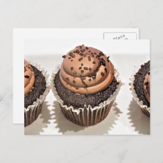 Chocolade Cupcake Briefkaart (Voorkant / Achterkant)