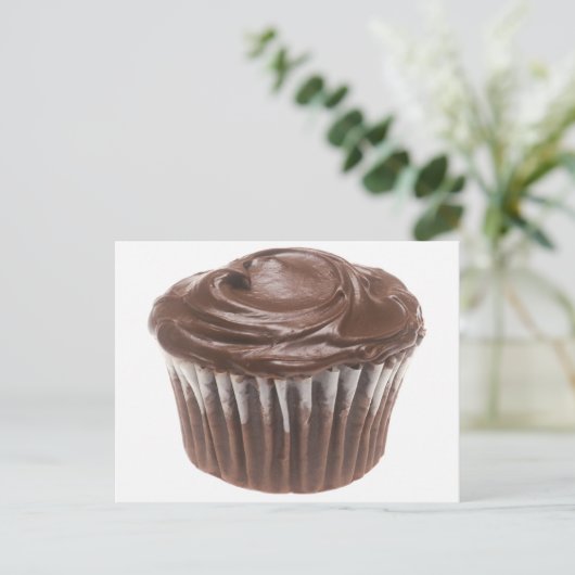 Chocolade Cupcake Briefkaart (Staand voorkant)