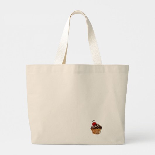 Chocolade cupcake Canvas tas (Achterkant)