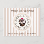 Chocolade Cupcake Dag 18 oktober Coupon Business Briefkaart (Voorkant)