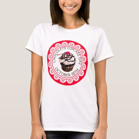 Chocolade Cupcake Dag 18e dag van de feestdag Shir T-shirt (Voorkant)