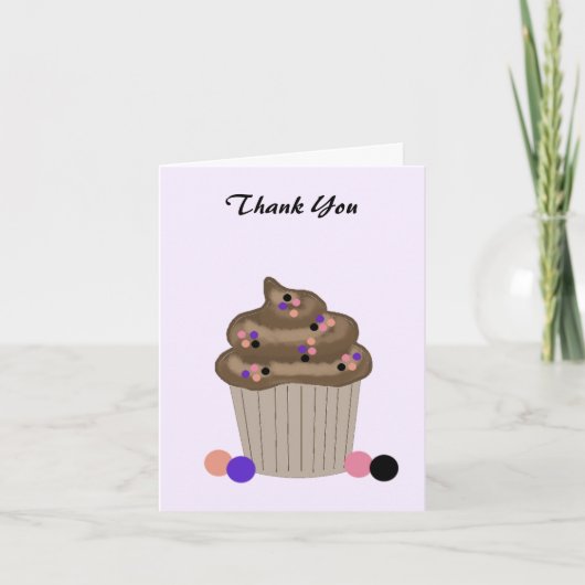 Chocolade Cupcake Dank Je Bedankkaart (Voorkant)
