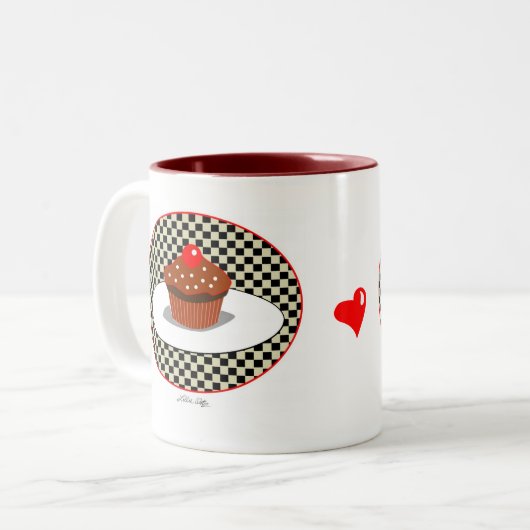 Chocolade Cupcake Diner Mok (Voorkant links)