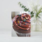 Chocolade Cupcake Fotobriefkaart Briefkaart (Staand voorkant)