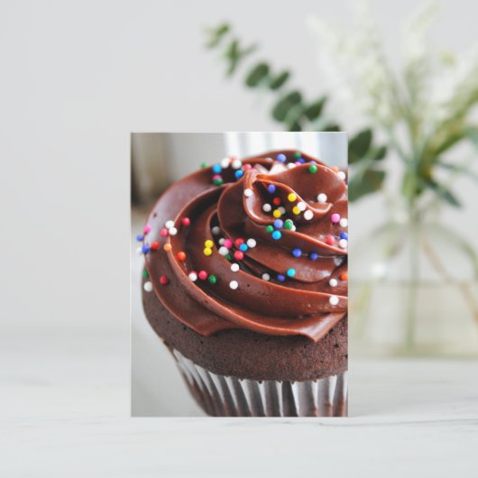 Chocolade Cupcake Fotobriefkaart Briefkaart (Staand voorkant)
