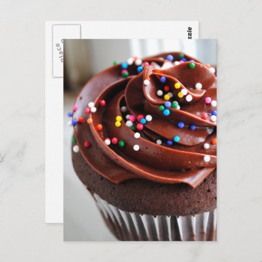 Chocolade Cupcake Fotobriefkaart Briefkaart (Voorkant / Achterkant)