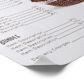 Chocolade Cupcake Grijs Menu Bakkerij Prijslijst Poster (Hoek)