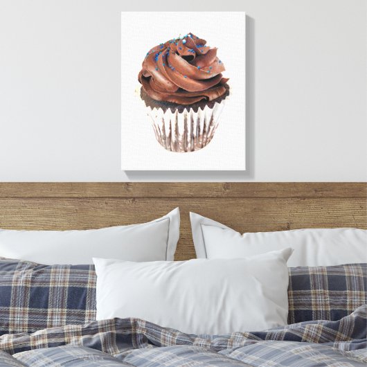 Chocolade Cupcake handgetekend potlood Crayon Artw Canvas Afdruk (Insitu (Slaapkamer))
