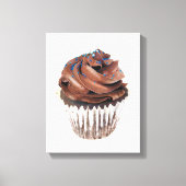 Chocolade Cupcake handgetekend potlood Crayon Artw Canvas Afdruk (Voorkant)