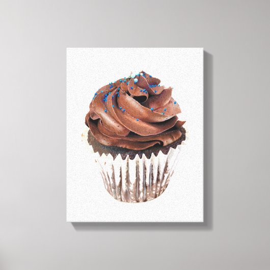 Chocolade Cupcake handgetekend potlood Crayon Artw Canvas Afdruk (Voorkant)