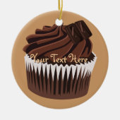 Chocolade Cupcake Keramisch Ornament (Voorkant)