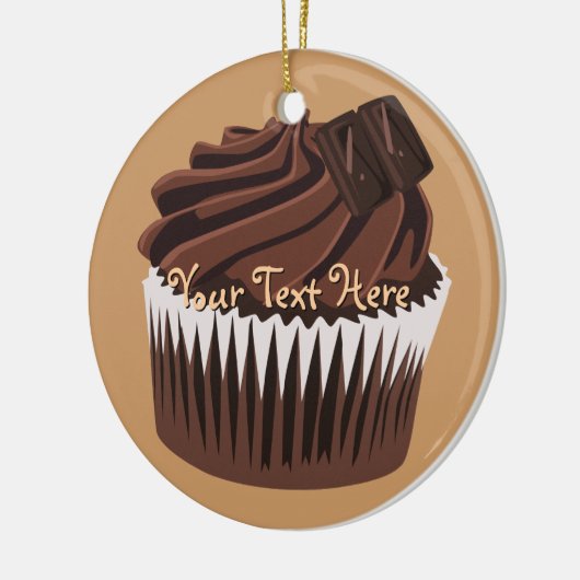 Chocolade Cupcake Keramisch Ornament (Links)