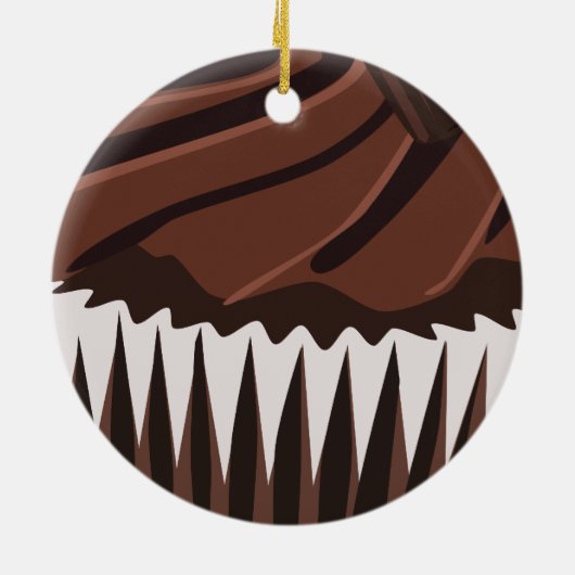 Chocolade Cupcake Keramisch Ornament (Achterkant)