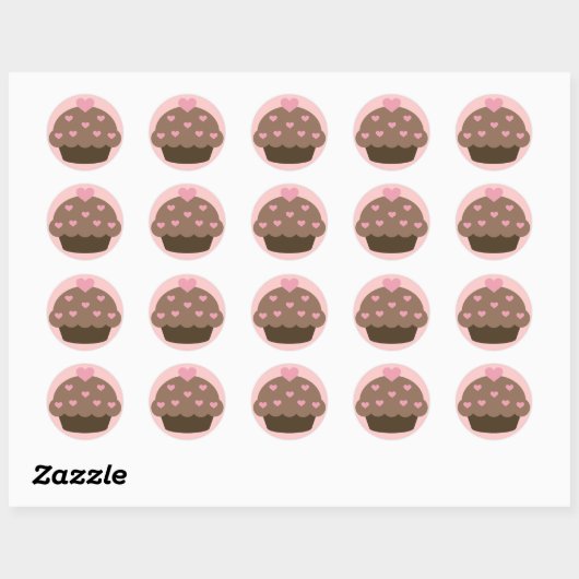 Chocolade Cupcake Love Stickers (Vel)