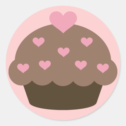 Chocolade Cupcake Love Stickers (Voorkant)