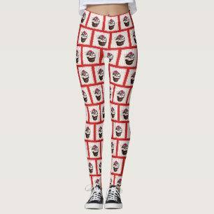 Chocolade Cupcake met Cherry Dessert Leggings