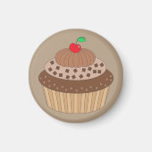 Chocolade Cupcake met Cherry op top Magneet (Voorkant)