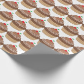 Chocolade Cupcake met Cherry Pattern Cadeaupapier (Hoek)