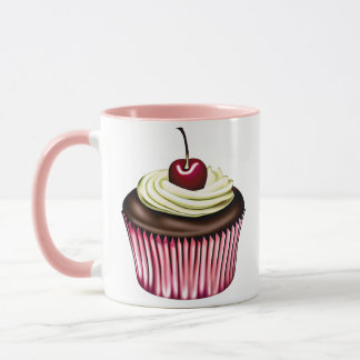 Chocolade Cupcake met een Cherry op top-Mok Mok