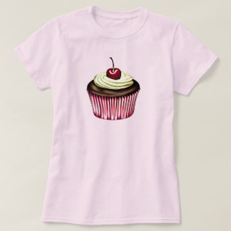 Chocolade Cupcake met een Kers erop T-shirt
