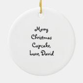 Chocolade Cupcake met kerst Keramisch Ornament (Achterkant)