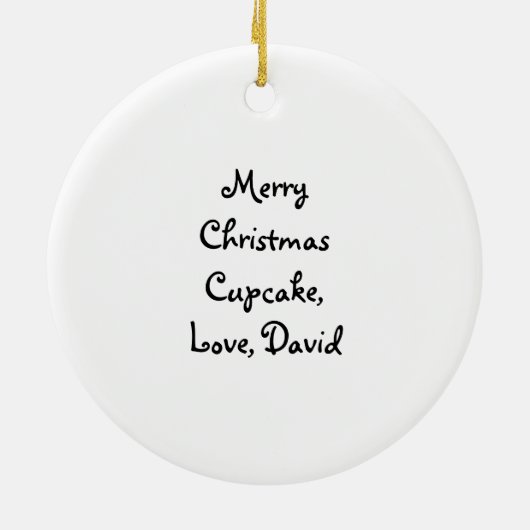 Chocolade Cupcake met kerst Keramisch Ornament (Achterkant)