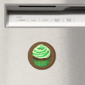 Chocolade Cupcake met mint-kantelen Magneet (Insitu (Vaatwasser))