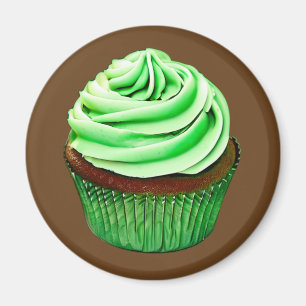 Chocolade Cupcake met mint-kantelen Magneet