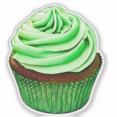 Chocolade Cupcake met mint-kantelen Sticker (Voorkant)
