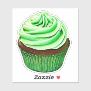 Chocolade Cupcake met mint-kantelen Sticker