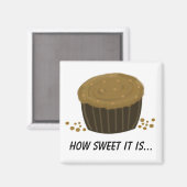 Chocolade Cupcake met Spreuk Magneet (Voorkant / Achterkant)