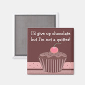 Chocolade Cupcake met Spreuk Magneet (Voorkant / Achterkant)