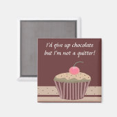 Chocolade Cupcake met Spreuk Magneet (Voorkant / Achterkant)