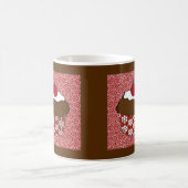 Chocolade Cupcake op rood en wit patroon Koffiemok (Center)