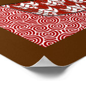 Chocolade Cupcake op rood en wit patroon Poster (Hoek)