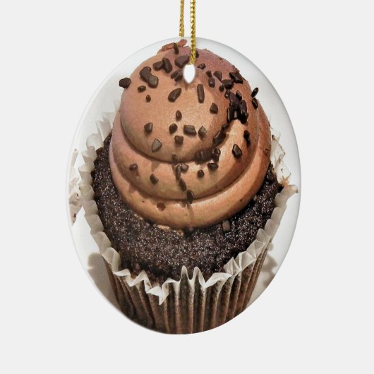 Chocolade Cupcake Ornament Round (Rechts)