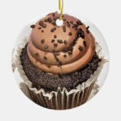 Chocolade Cupcake Ornament Round (Voorkant)