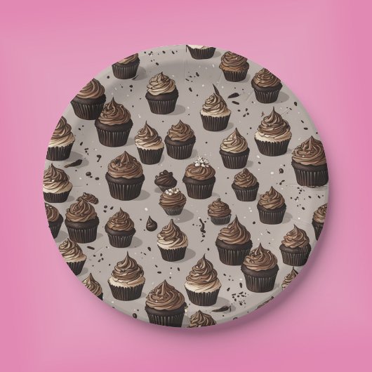 Chocolade Cupcake Papieren Bordje