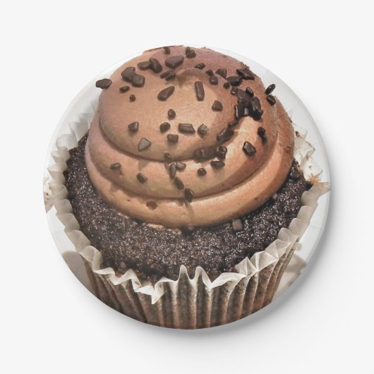 Chocolade Cupcake Papieren Bordje (Voorkant)
