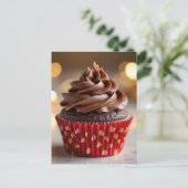 Chocolade Cupcake Recipe Kaart (Staand voorkant)