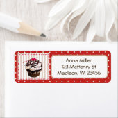 Chocolade Cupcake Red Polka Dot Whimsical Labels (Insitu)