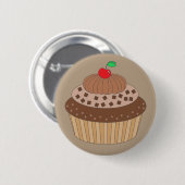 Chocolade Cupcake Ronde Button 5,7 Cm (Voorkant /achterkant)