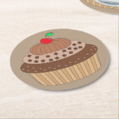 Chocolade Cupcake Ronde Kartonnen Onderzetter (Gebogen)