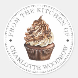 Chocolade Cupcake  Ronde Sticker